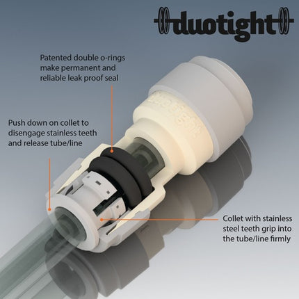 Duotight - 9.5mm (3/8) Bulkhead with 1/2 inch Male BSP and lock nut