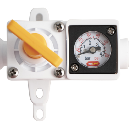 Duotight In-Line Plastic Regulator w/ Integrated Pressure Gauge (0-60 psi) - 8 mm