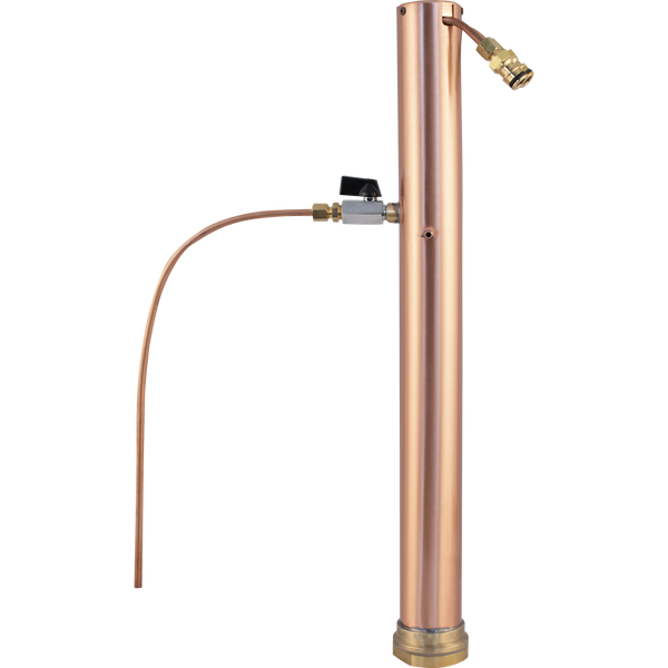 AlcoEngine Copper Reflux Still Top w/ Garden Hose Quick Disconnect (QD)