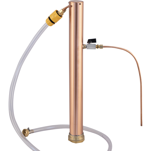 AlcoEngine - Copper Reflux Still w/ Garden Hose Quick Disconnect (QD)