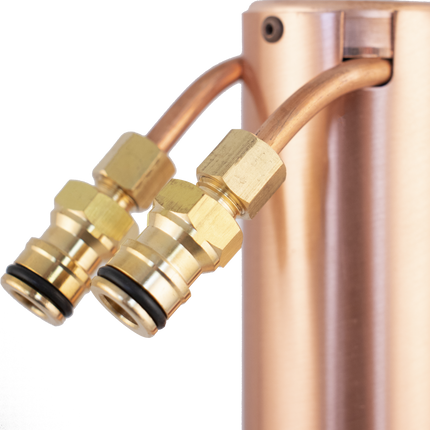 AlcoEngine - Copper Reflux Still w/ Garden Hose Quick Disconnect (QD)