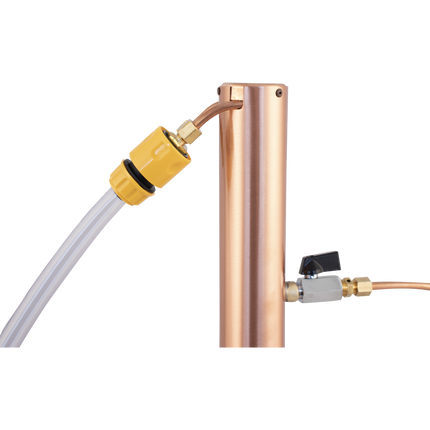 AlcoEngine - Copper Reflux Still w/ Garden Hose Quick Disconnect (QD)