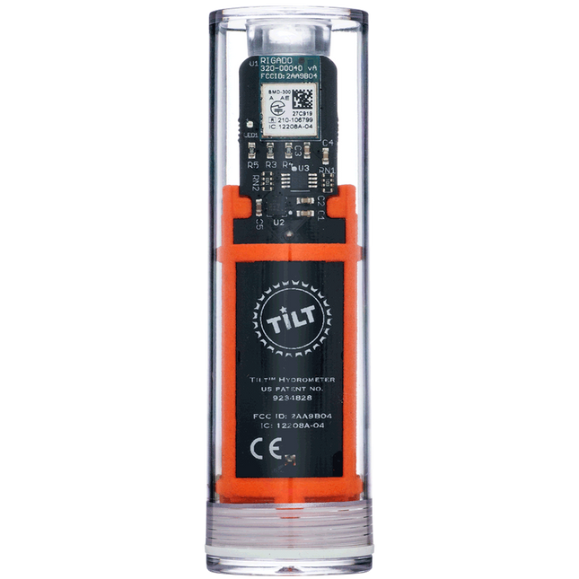 Tilt Hydrometer and Thermometer - Orange