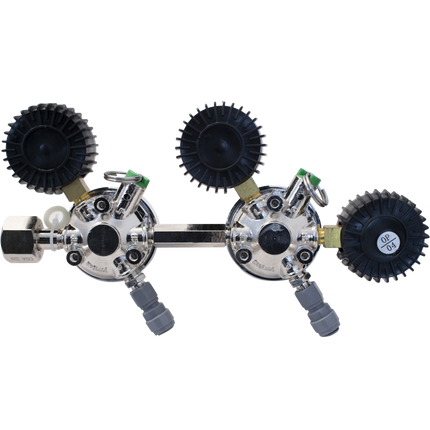 KOMOS Premium Dual Body CO2 Regulator - Three Gauge
