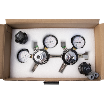 KOMOS Premium Dual Body CO2 Regulator - Three Gauge