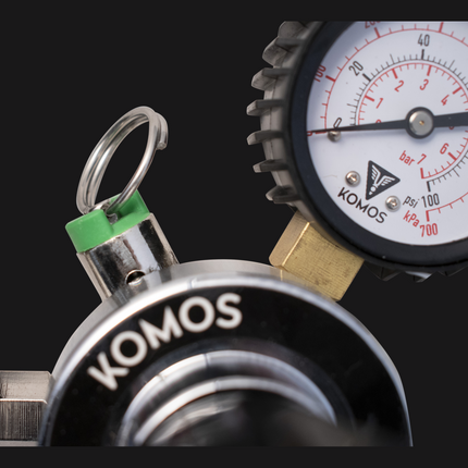 KOMOS Premium Dual Body CO2 Regulator - Three Gauge