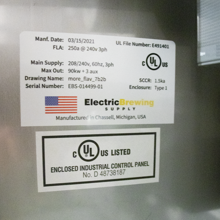 Touch Screen Control Panel for 7 bbl MoreBeer! Pro Brewing System