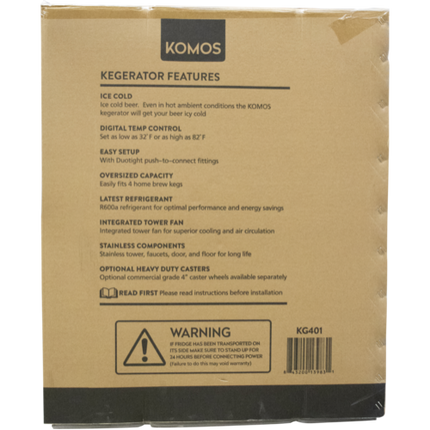 Komos V2 Kegerator - Wine Kegerator - with Stainless Tower, NukaTap SS Faucet, Regulator Adapter - PLACEHOLDER