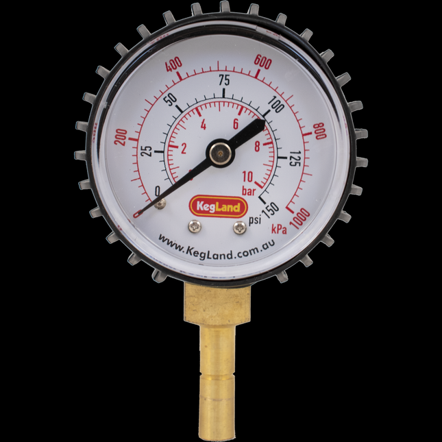 Push In Pressure Gauge - 8mm 5/16 in (0-150 psi)