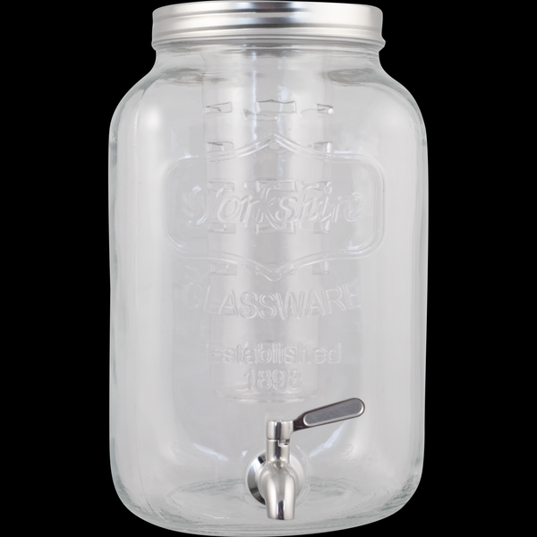 Glass Beverage Dispenser with Infuser and Stainless Spigot - 5L / 1.3 gal.