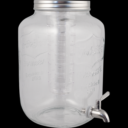 5L Glass Beverage Dispenser With Infuser and SS Spigot