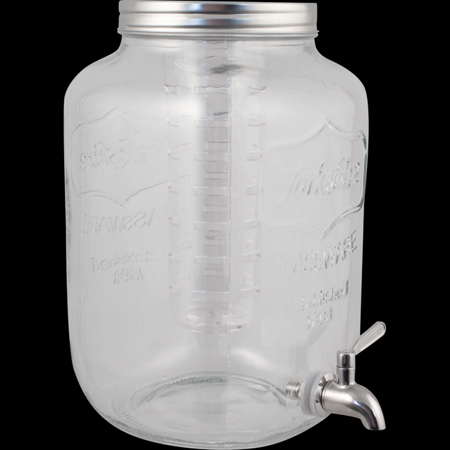 5L Glass Beverage Dispenser With Infuser and SS Spigot