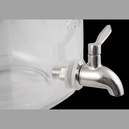 5L Glass Beverage Dispenser With Infuser and SS Spigot