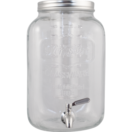 8L Glass Beverage Dispenser With Infuser and SS Spigot