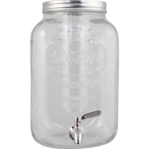 8L Glass Beverage Dispenser With Infuser and SS Spigot