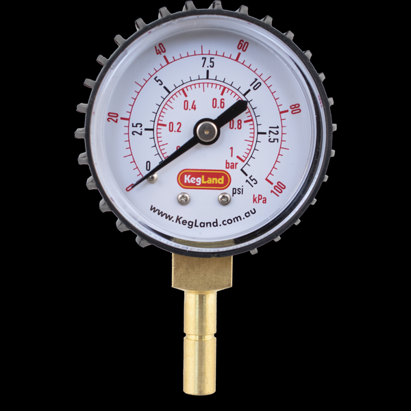 Push-In Pressure Gauge (0-15 psi)