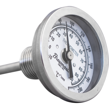 1/2" MPT Dial Thermometer for Kettles - 2 in. Face
