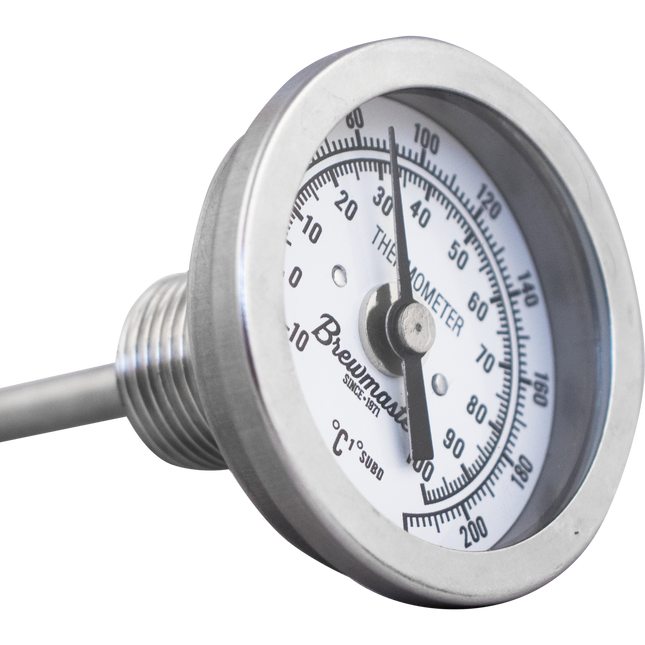 1/2" MPT Dial Thermometer for Kettles - 2 in. Face