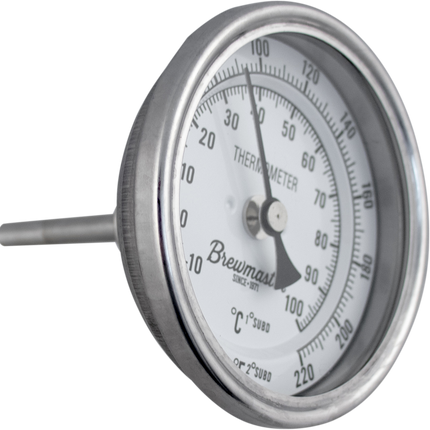 1/2" MPT Dial Thermometer For Kettles - 3 in. Face