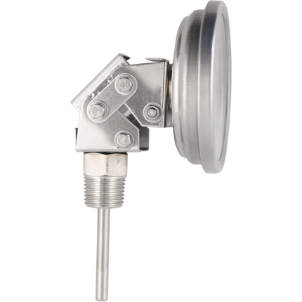 1/2" MPT Adjustable Angle Dial Thermometer For Kettles - 3" Face