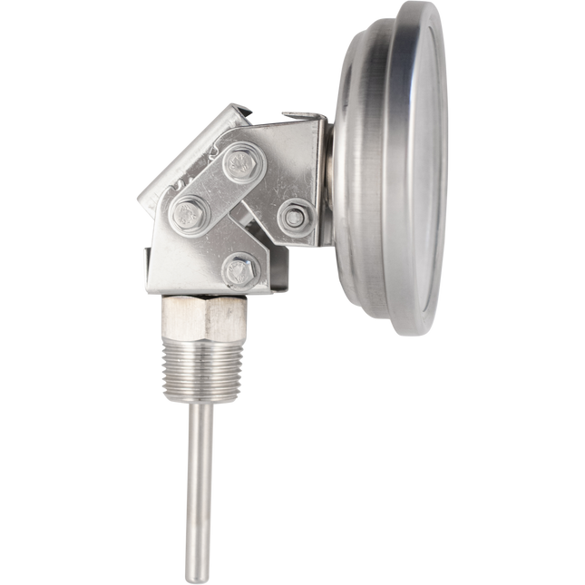 1/2" MPT Adjustable Angle Dial Thermometer For Kettles - 3" Face