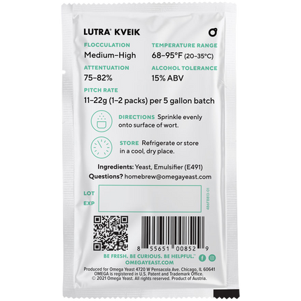 Omega Yeast - Lutra Kveik Gluten-Free (Dry - 11g)