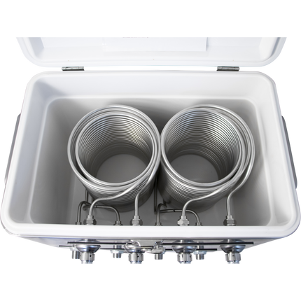 KOMOS Stainless 4 Tap Jockey Box - Front Entry