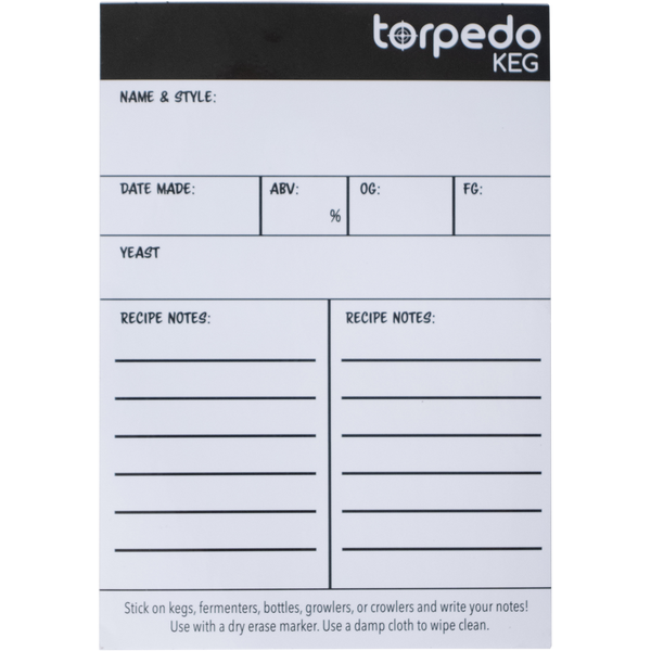 Torpedo Keg Beverage Tags | Keg Labels | Pack of 10