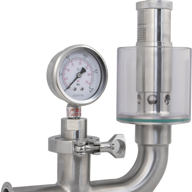 1.5 in. T.C. Spunding Valve (2.2 Bar Max) with Pressure Gauge