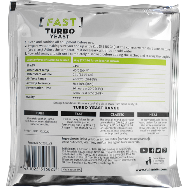 Turbo Yeast - Fast (Formerly Turbo Yeast - Express)