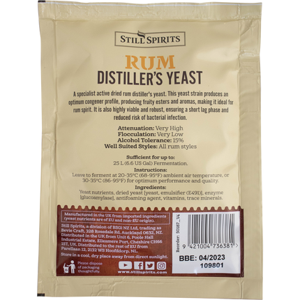 Turbo Yeast - Rum Distiller's