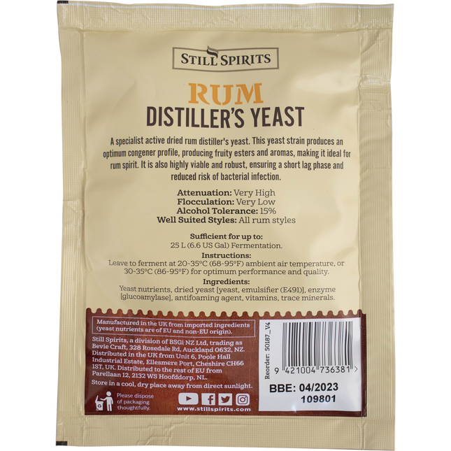 Turbo Yeast - Rum Distiller's