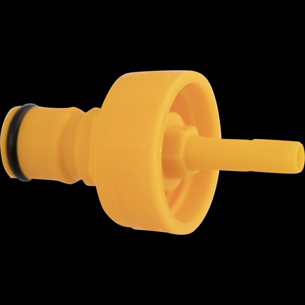 Carbonation & Line Cleaning Cap - Ball Lock Cap - Yellow Plastic - Ball Lock Quick Disconnect (QD) (Bev/Gas Compatible)