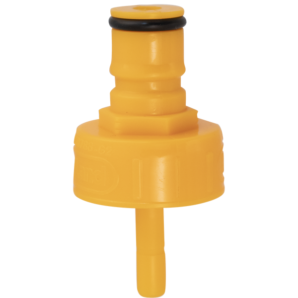 Carbonation and Line Cleaning Ball Lock Quick Disconnect (QD) Cap - Yellow Plastic
