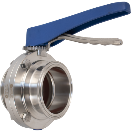 ForgeFit - 3 in. T.C. Butterfly Valve (304 S/S) 7 Position - Blue Plastic Handle