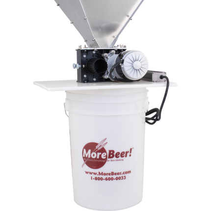 MaltZilla Motorized Grain Mill Complete Kit w/ Hopper, Power Supply, Base Board, MoreBeer Bucket
