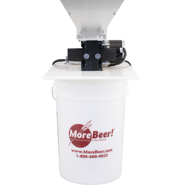 MaltZilla Motorized Grain Mill Complete Kit w/ Hopper, Power Supply, Base Board, MoreBeer Bucket
