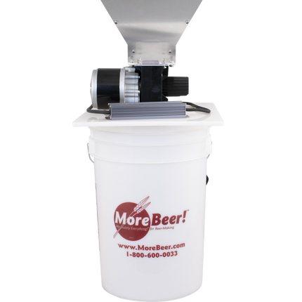 MaltZilla Motorized Grain Mill Complete Kit w/ Hopper, Power Supply, Base Board, MoreBeer Bucket