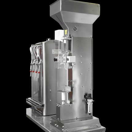 EnoItalia Semimanual Mono Block Filler and Corker | Stainless Trolley Cart | 4 Spout Wine Bottle Filler | 670L/h Fill Rate | Pneumatic Wine Bottle Corker - Refurbished