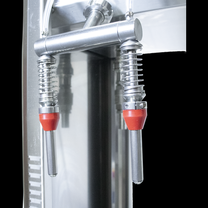EnoItalia Semimanual Mono Block Filler and Corker | Stainless Trolley Cart | 4 Spout Wine Bottle Filler | 670L/h Fill Rate | Pneumatic Wine Bottle Corker - Refurbished