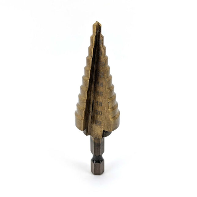 Self-Starting HSS Step/Stepped Drill Bit 4-22mm - Titanium Nitride Coated