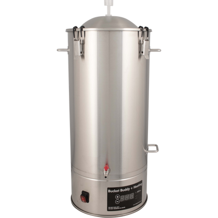 Bucket Buddy w/ Heating - 35L Stainless Steel Fermenter with Integrated 36W Element - 110-120V