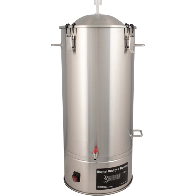 Bucket Buddy w/ Heating - 35L Stainless Steel Fermenter with Integrated 36W Element - 110-120V