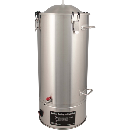 Bucket Buddy w/ Heating - 35L Stainless Steel Fermenter with Integrated 36W Element - 110-120V