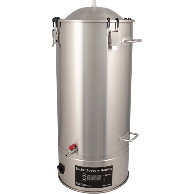Bucket Buddy w/ Heating - 35L Stainless Steel Fermenter with Integrated 36W Element - 110-120V