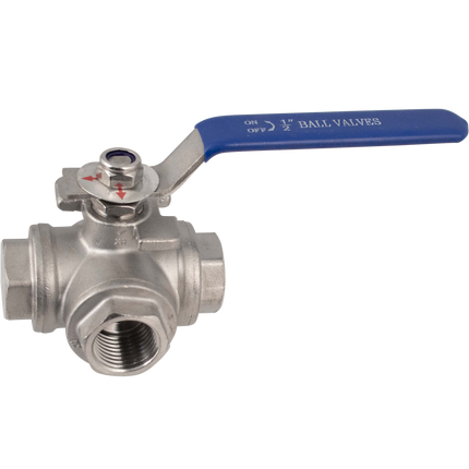 Stainless - 1/2 in. BSP 3-Way Ball Valve