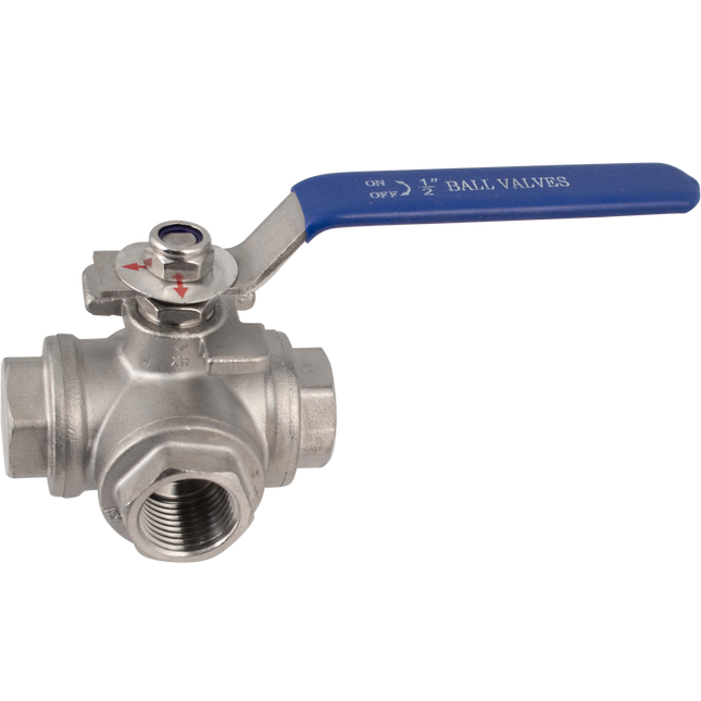 Stainless - 1/2 in. BSP 3-Way Ball Valve