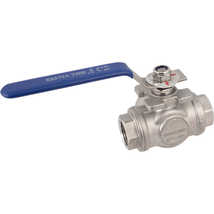 Stainless - 1/2 in. BSP 3-Way Ball Valve