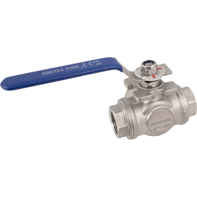 Stainless - 1/2 in. BSP 3-Way Ball Valve
