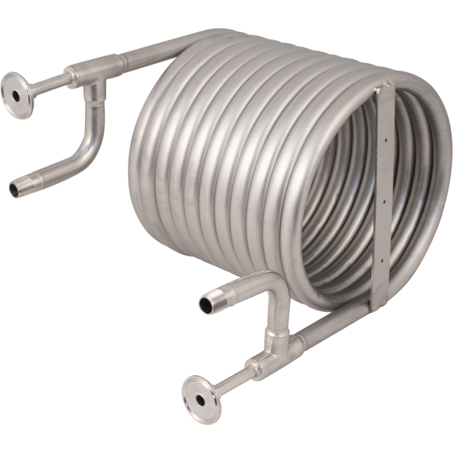 BrewBuilt Stainless Counterflow Wort Chiller - The Beast - 1.5 in. T.C. x 1/2 in. BSP